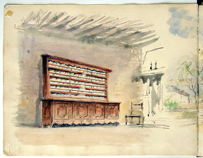 Intérieur de maison avec vaisselier
