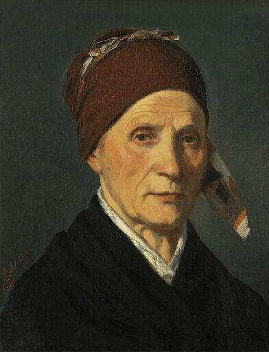 La Mère de l'artiste au fichu rouge ; Portrait de la mère de l'auteur (ancien titre en 1876)