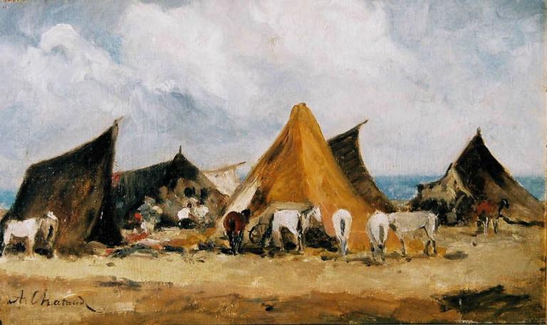 Campement de bohémiens au champ de manoeuvre près d'Alger