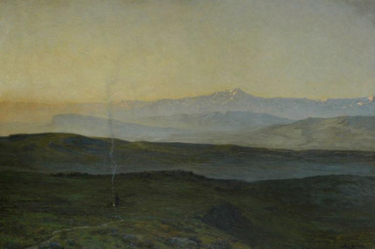 Les Pyrénées vues de Plagne (Haute-Garonne), effet du matin