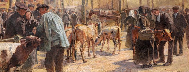 Marché aux bestiaux, place de Verdun à Pau