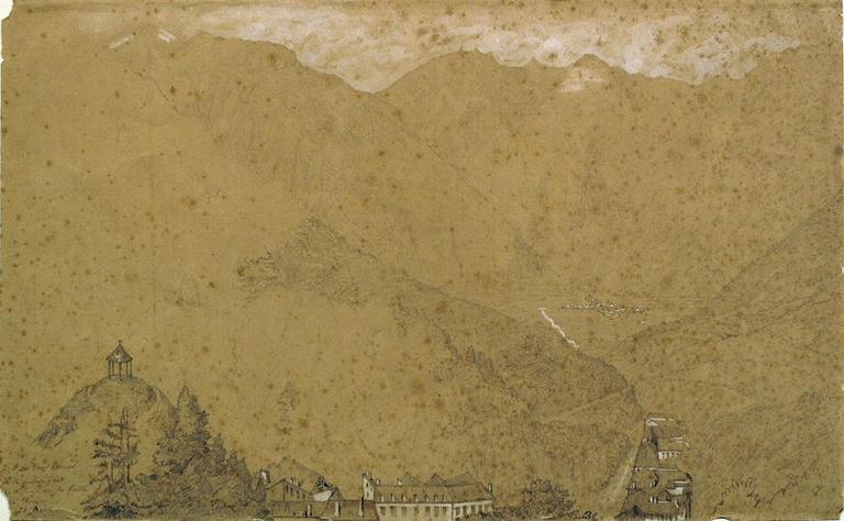 Les Eaux-Bonnes de la montagne au-dessous de la butte du Trésor