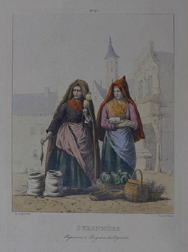 Pyrénées. Paysannes à Bagnères de Bigorre.