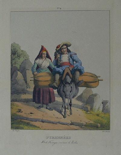 Pyrénées, marchands de Fromages, environ de Tarbes.