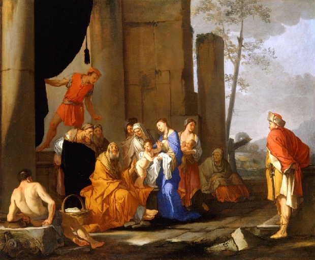 Liriopé présentant Narcisse à Tirésias