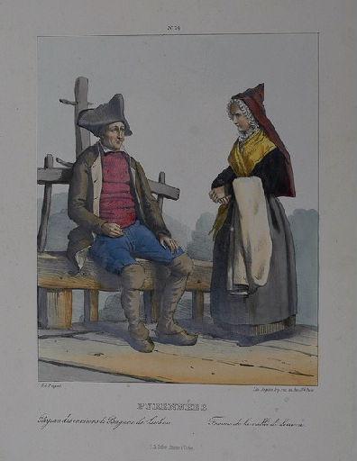 Pyrénées : Paysan des environs de Bagnère-de-Luchon, femme de la vallée de Louvon