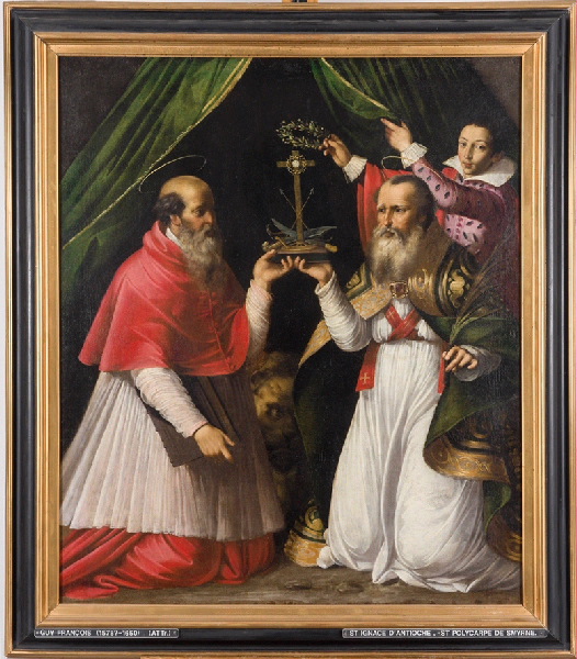 Saint Ignace d'Antioche, Saint Polycarpe de Smyrne ; dit : Théophores portant l'Eucharistie et les instruments de leur martyre