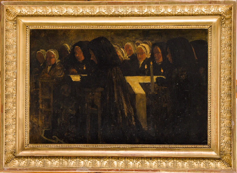 Enterrement à Plougastel ; Femmes à l'église