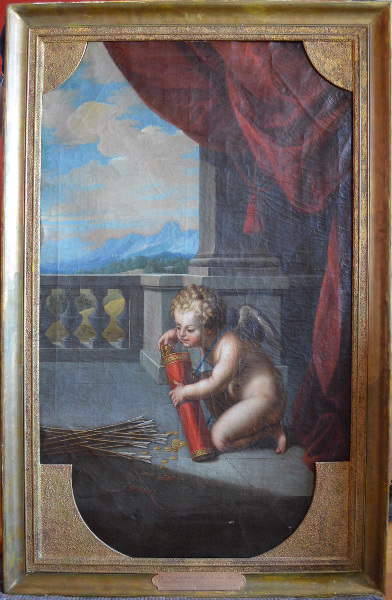 Un amour ôte les flèches de son carquois ; Cupidon recueillant les pièces d'or