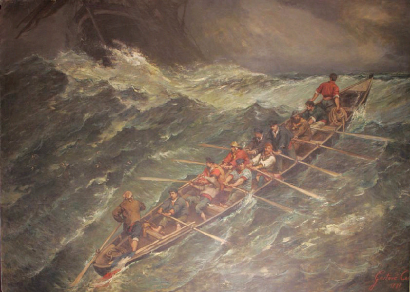 Lamaneurs basques ; Lamaneurs basques en rade ; Saint Jean de Luz ; gros temps de N.-O.