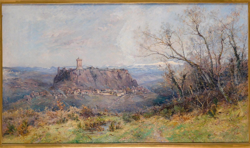 Vue du château de Polignac, effet du matin en avril