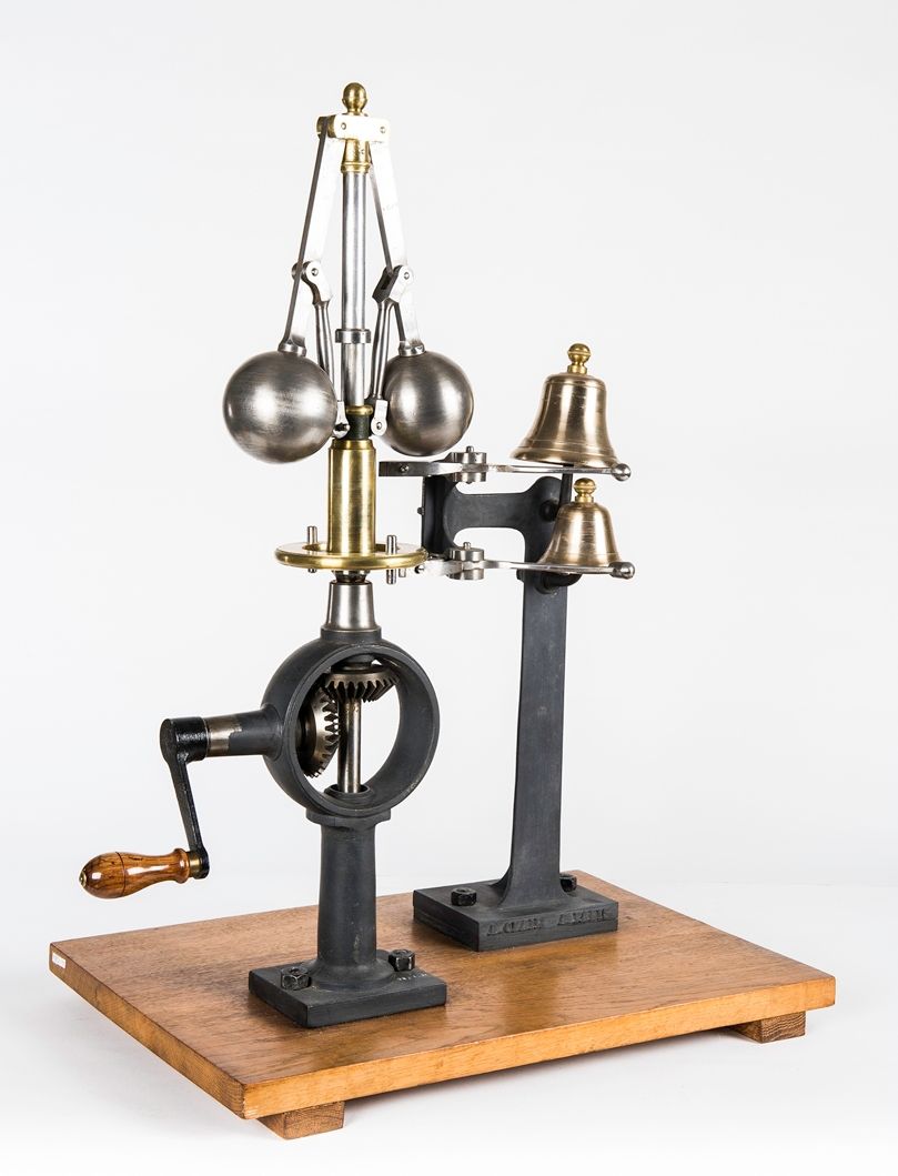 Régulateur avertisseur à force centrifuge employé dans les moulins à farine