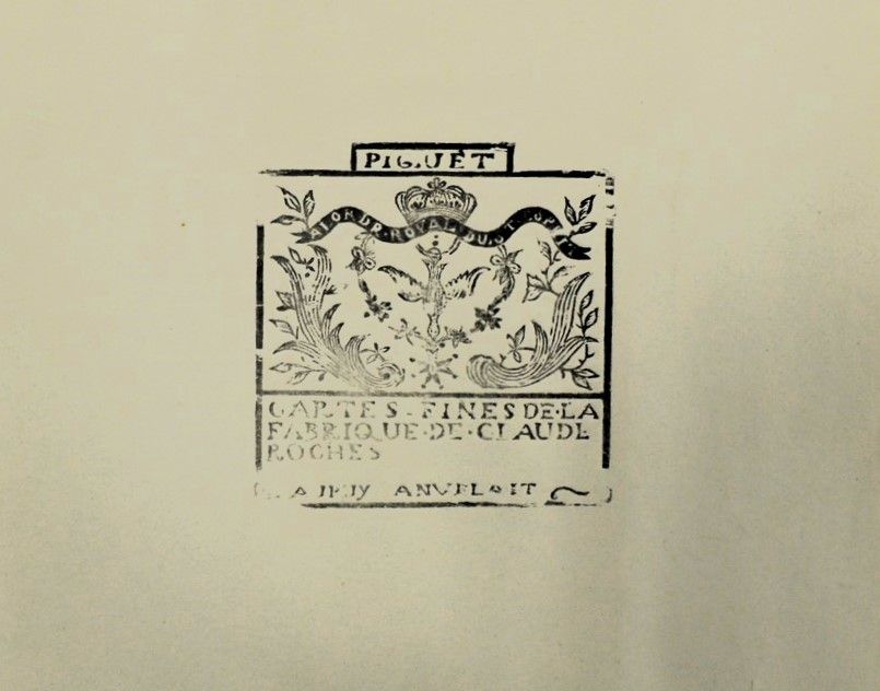 Bois gravé pour l'emballage d'un jeu de cartes