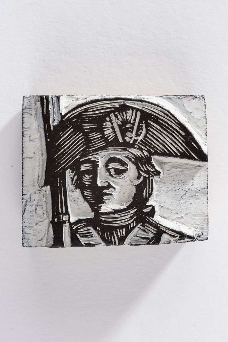 Tête de soldat ; Bois gravé