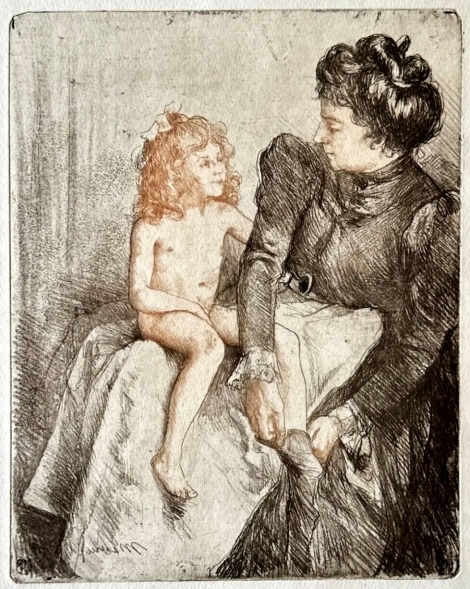 Mère habillant son enfant ; Nouvelle éducation sentimentale