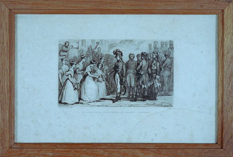 De jeunes filles suisses offrent des couronnes à Bonaparte