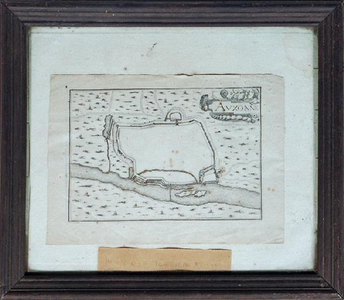 Plan des fortifications d'Auxonne orienté N. à gauche