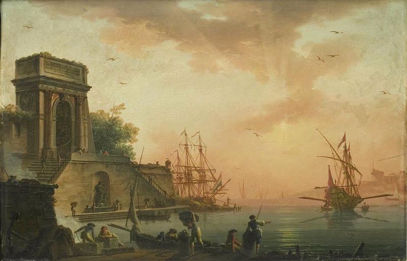 Marine au soleil couchant