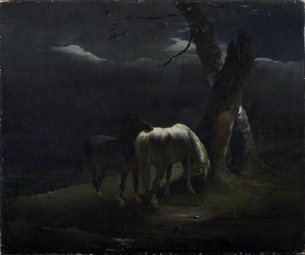 Chevaux au pâturage ; Chevaux flamands (autre titre)