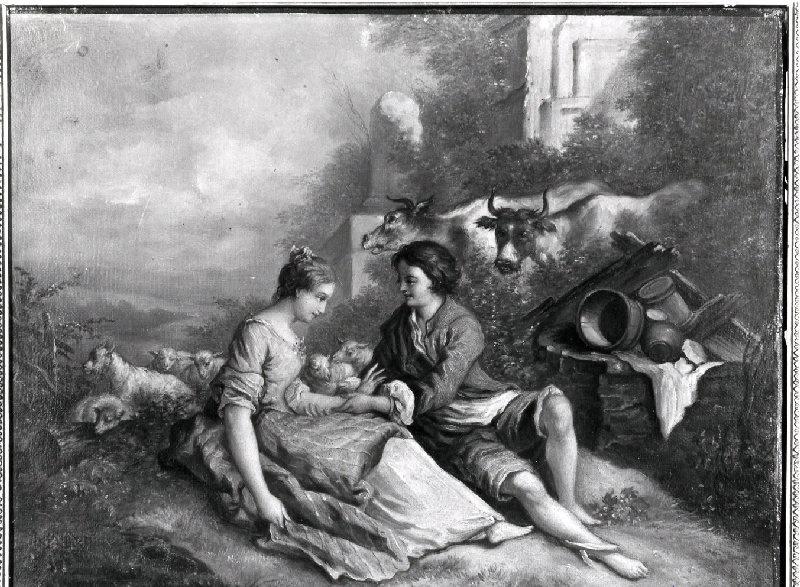 Sujet pastoral (copie d'après Jean-Baptiste Huet)