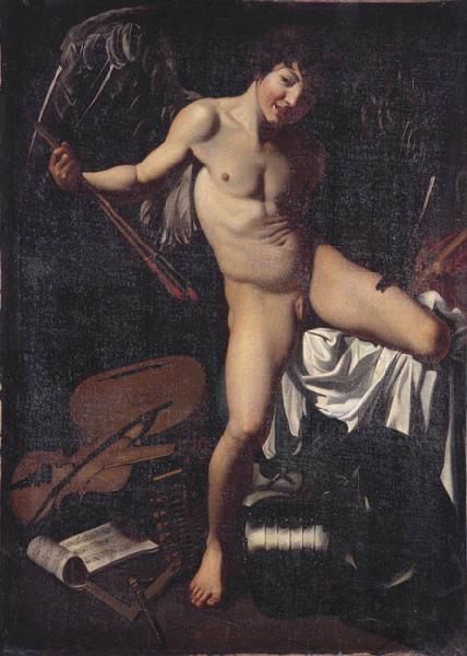 L'Amour vainqueur (copie d'après Caravage) ; L'Amour tenant des flèches (titre donné par les anciens catalogues du musée)