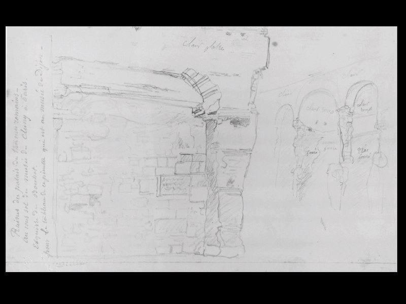 Le Palais des Thermes de Cluny (recto) ; Arcades et piliers (verso)