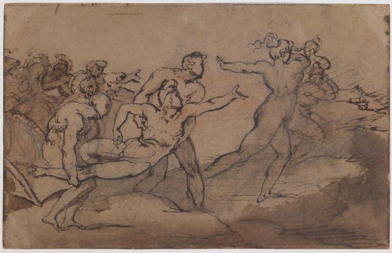 Oenone refusant de secourir Pâris blessé au siège de Troie