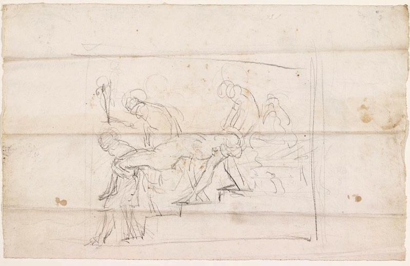 Etude pour une mise au tombeau (recto) ; Etude pour une mise au tombeau (verso)