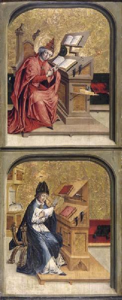 Saint Grégoire et saint Ambroise (face) ; Sainte Barbe (revers)