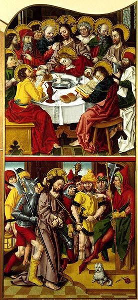 La Cène (partie supérieure) ; Le Christ devant Anne (partie inférieure)