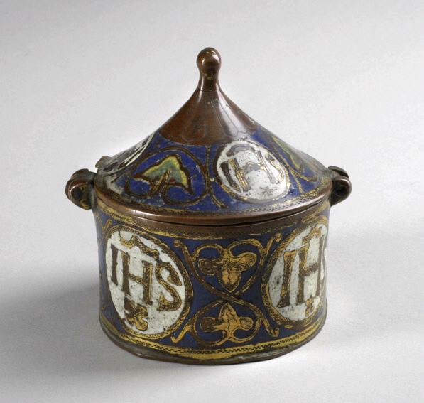 Pyxide à médaillons IHS