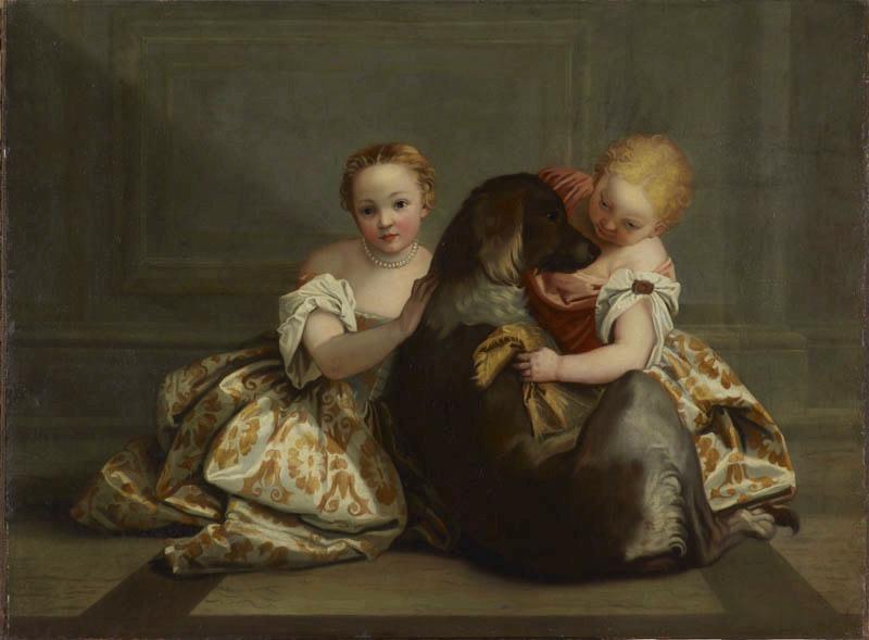 Deux petites filles et un chien (copie d'après Véronèse)