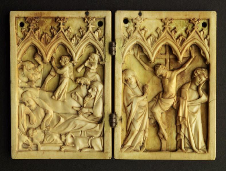 Nativité (volet gauche) ; Crucifixion (volet droit)