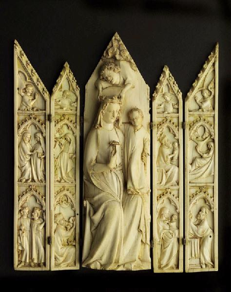 Couronnement de la Vierge (partie centrale) ; Scènes de la vie de la Vierge (volets)