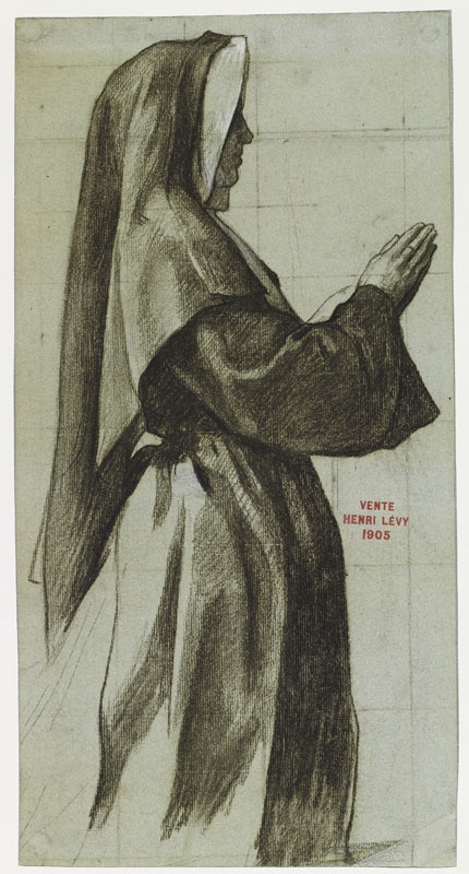 Étude pour Sainte Jeanne de Chantal ; Deux études pour le voile de sainte Jeanne de Chantal (1971, Dijon, Le Christ de pitié)