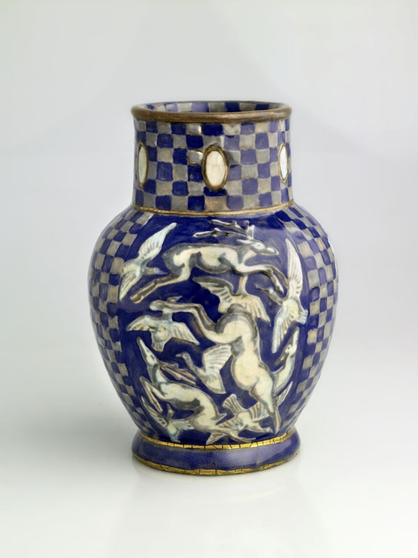 Vase bleu et gris