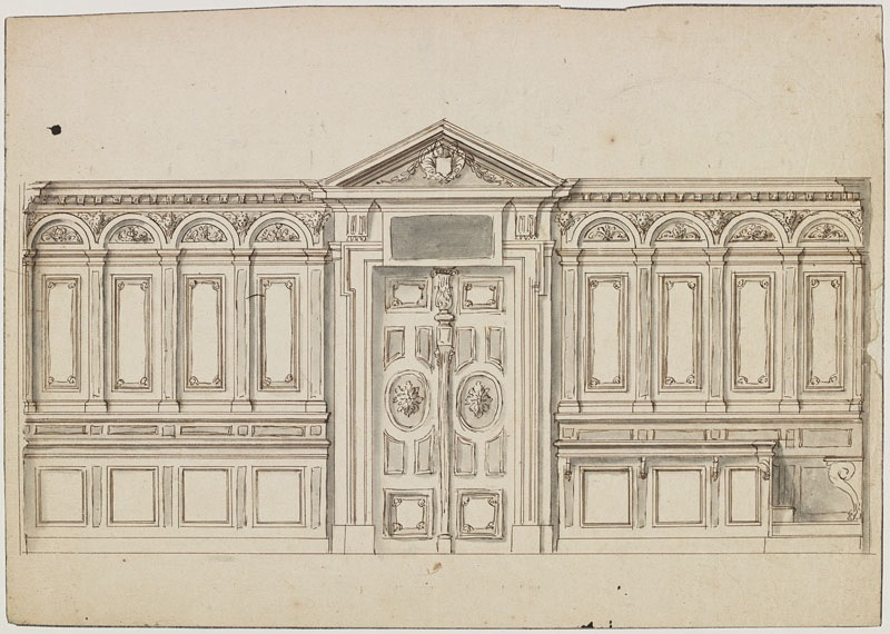 Boiseries de stalles avec porte centrale (Titre attribué)