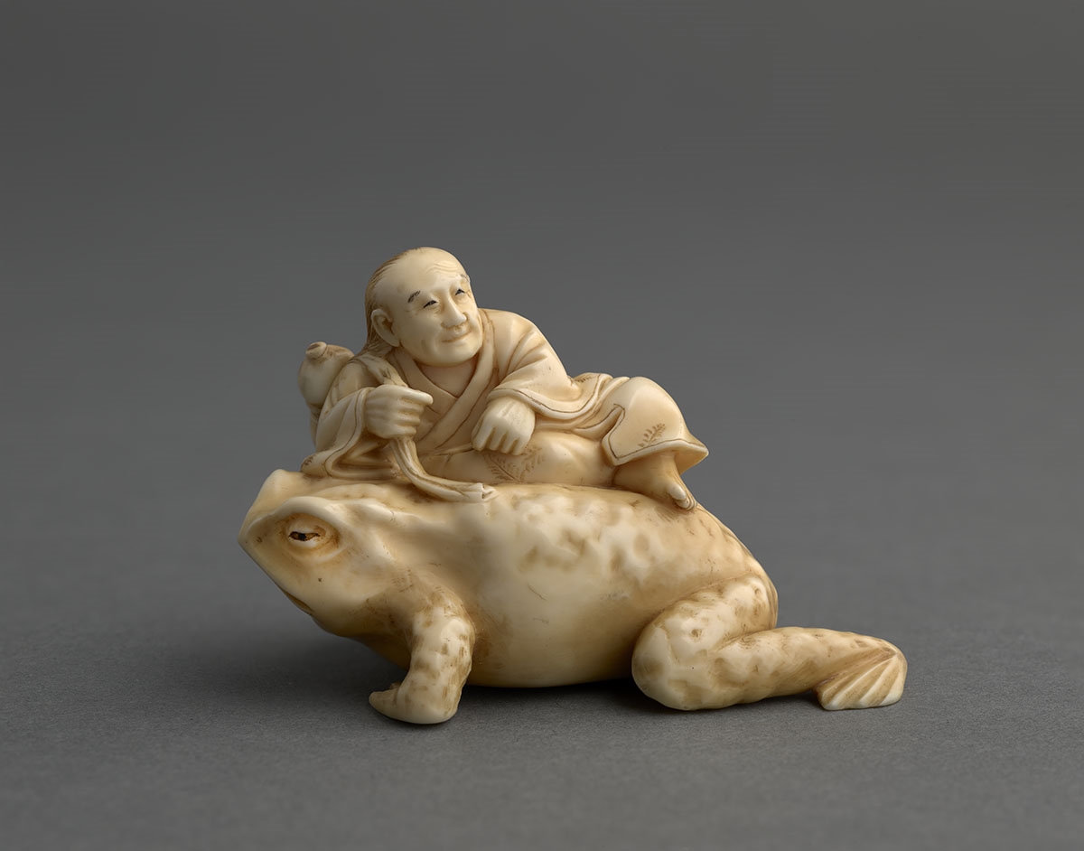 Gama Sennin couché sur un crapaud (Titre) ; Personnage couché sur une grenouille