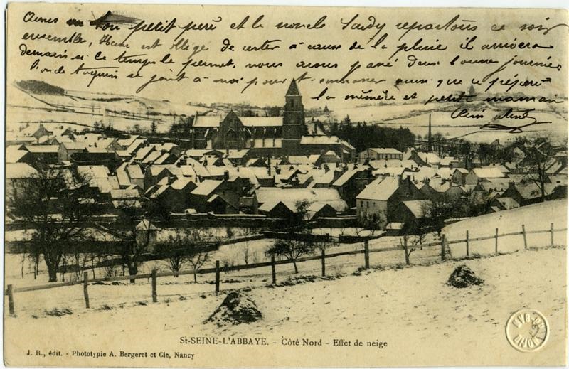 St-SEINE-L'ABBAYE. - Côté Nord - Effet de neige