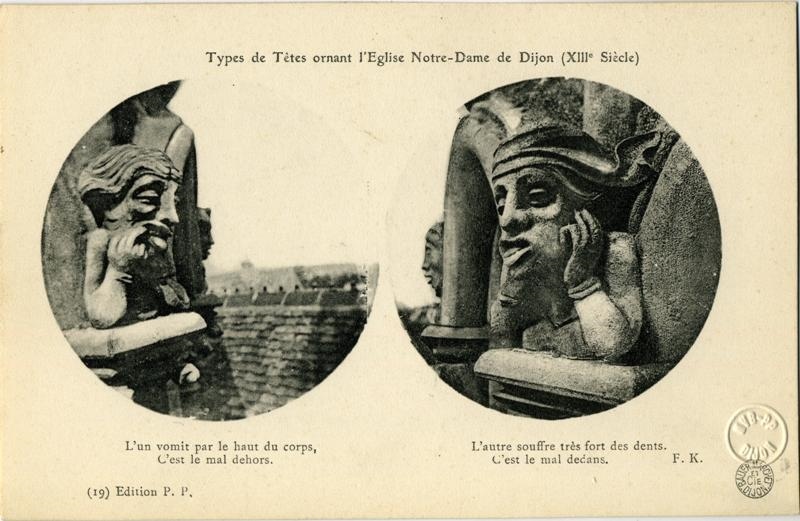 Types de Têtes ornant l'Eglise Notre-Dame de Dijon (XIIIe Siècle)