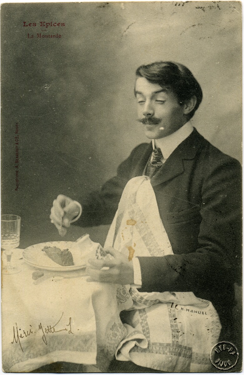 Les Epices / La Moutarde // Phototypie A. BERGERET et Cie NANCY / (manuscrit) Merci Yvette L.