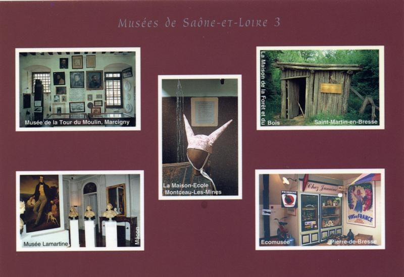 Musées de Saône-et-Loire 3//Musée de la Tour du Moulin,Marcigny//Musée Lamartine/Mâcon//La Maison-Ecole/Montceau-les-Mines//La Maison de la Forêt et du/Bois Saint-Martin-en-Bresse//Ecomusée Pierre-de-Bresse.