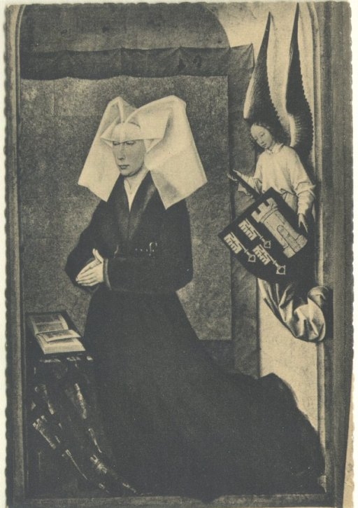 HOTEL-DIEU DE BEAUNE/(Côte-d'Or)/21.-Retable du "Jugement Dernier"/Roger Van der Weyden (1399-1464)/Guigone de Salins/Fondatrice de l'Hôtel-Dieu en 1443