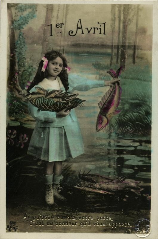 1er avril / Au poisson ouvrez votre porte, / C'est du bonheur qu'il vous apporte.