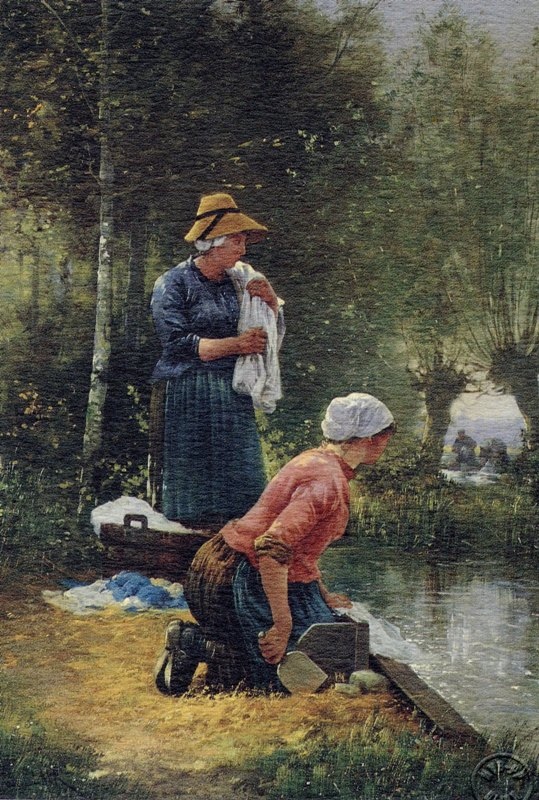 DIJON - Musée de la Vie Bourguignonne Perrin de Puycousin / "Les lavandières" / Charles Clair - Fin XIX° siècle