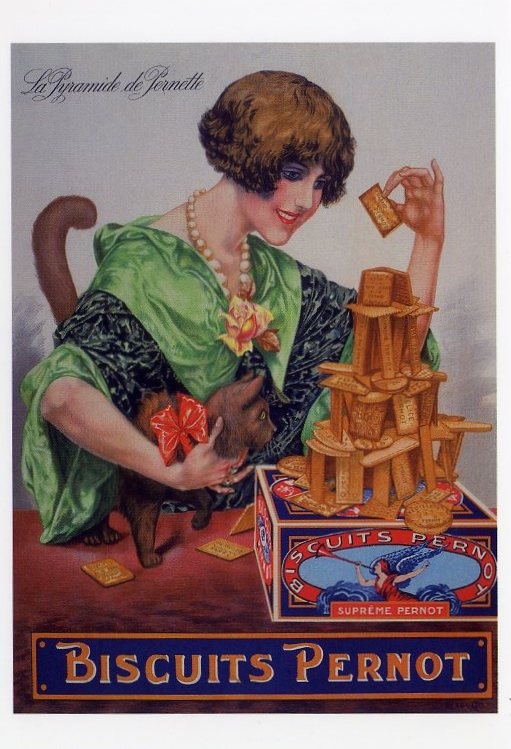 Affiche publicitaire pour les biscuits Pernot