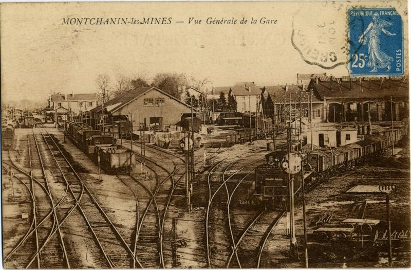MONTCHANIN-les-MINES. Vue générale de la gare