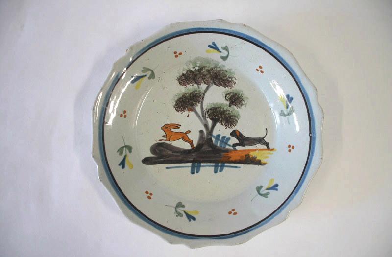 Assiette à la scène de chasse