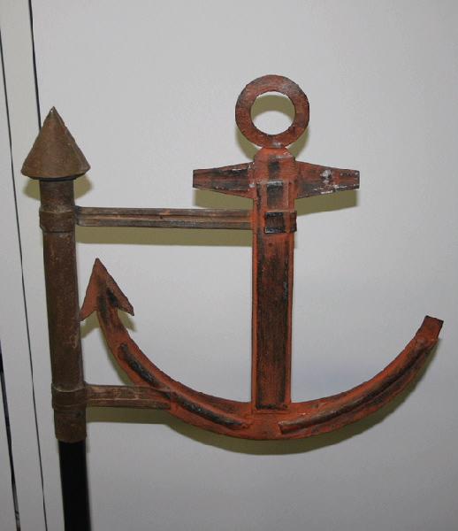Girouette en forme d'ancre de marine