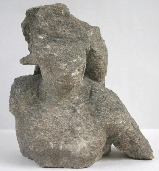 Buste d'homme tiré d'un groupe en relief (dieu romain ? Mercure ? )